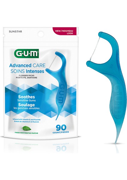 Gum Advanced Care Flosser Hassas Diş Etlerine Özel Diş Ipi 90 Adet