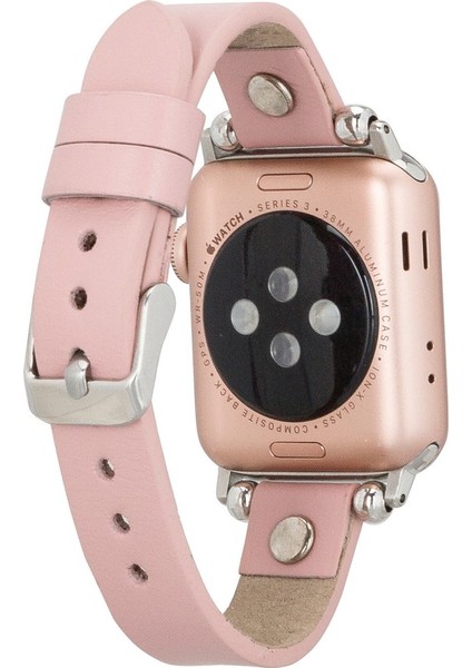 Apple Watch Uyumlu Deri Kordon Visby 38-40-41MM Ferro Nu2 Pembe