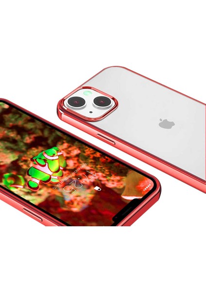 Apple iPhone 13 Kılıf Kenarları Renkli Lüx Pixel Kapak