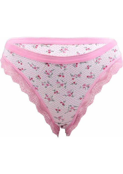 6'lı Paket Tutku 0528 Nil Desenli Dantelli Elastan Bayan Bikini Külot