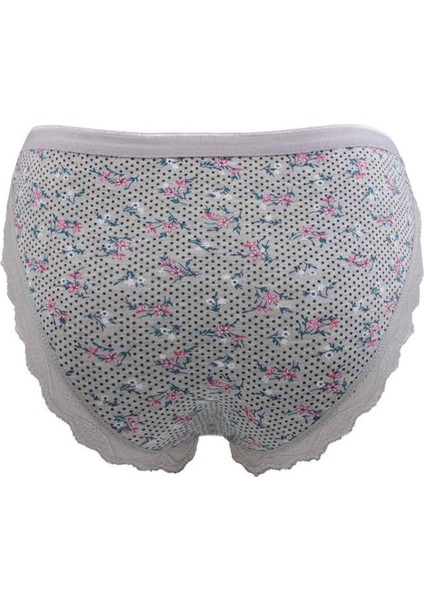 6'lı Paket Tutku 0528 Nil Desenli Dantelli Elastan Bayan Bikini Külot