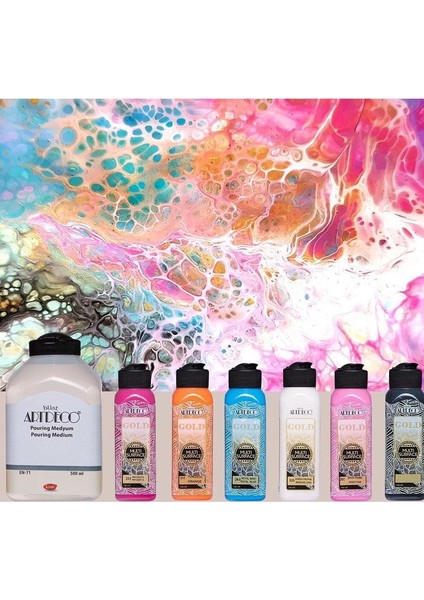 Pouring Set 2 (500 ml Medyum, 6X140 ml Multi Surface Akrilik)