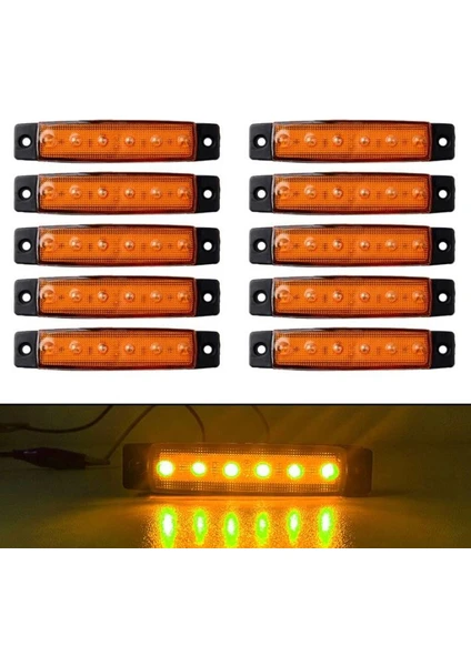 Parmak LED 12 ve 24 Volt Çalışma Özelliği Su Geçirmez (10 Adet) Sarı