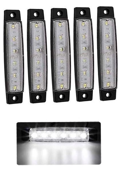 Parmak LED 12-24 Volt Çalışma Özelliği Su Geçirmez (5 Adet)Beyaz