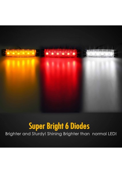 Parmak LED 12-24 Volt Çalışma Özelliği Su Geçirmez (5 Adet)Beyaz