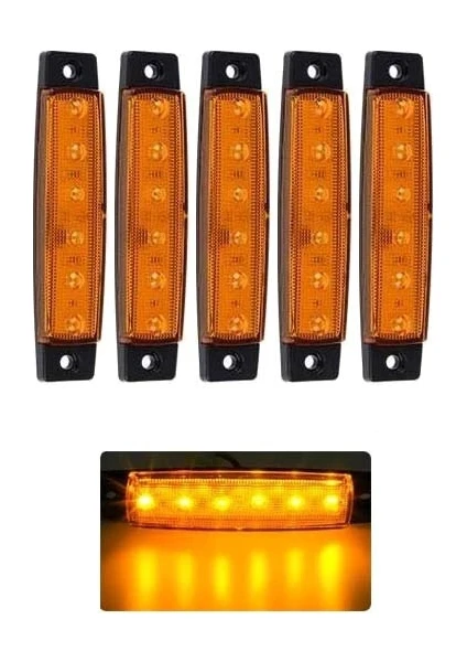 Parmak LED 12-24 Volt Çalışma Özelliği Su Geçirmez (5 Adet)Sarı