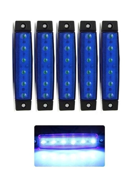 Parmak LED 12-24 Volt Çalışma Özelliği Su Geçirmez (5 Adet) Mavi