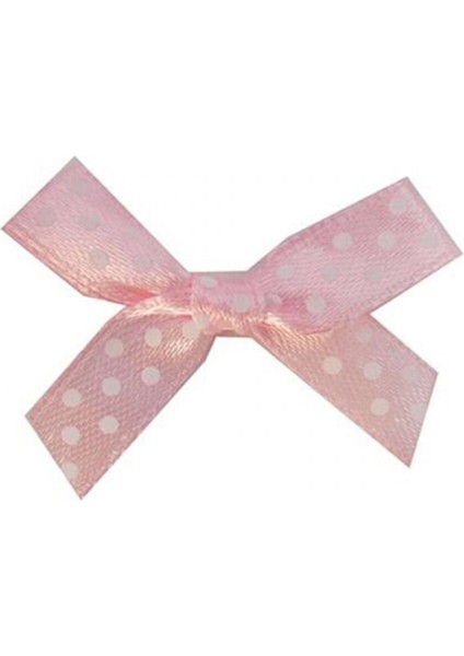 Fiyonk Hazır Satenden Puantiyeli Pembe1 cm - 100 Adet