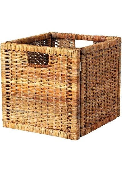 Rattan Sepet Kutu Düzenleyici  32X35X32 cm 1 Adet Rattan Renk Çok Amaçlı Kullanım Kare