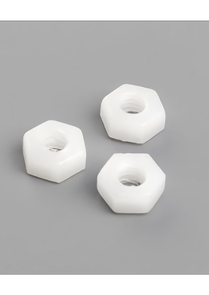10 Adet Plastik Somun Metrik 3 Somun Beyaz Arduino, Proje Somunu PN-310