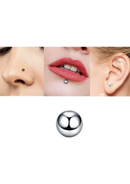 Deliksiz Ultra Güçlü Mıknatıslı Kulak Dudak Fake Top Piercing