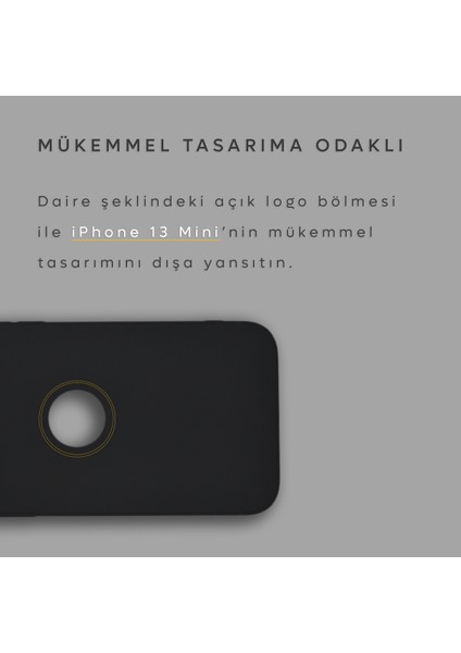 Apple iPhone 13 Mini Kılıf Slim Fit Ultra Ince Esnek Kamera Korumalı Mat Siyah Silikon