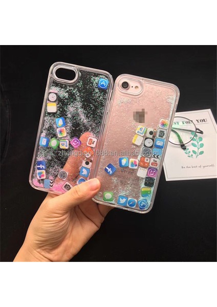 Apple iPhone 8 Kılıf Simli Sulu Ios Ikon Silikon fiyatları