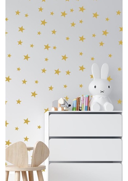 Gold Yıldız Duvar Sticker 3-4-5 cm 130 Adet Bebek ve Çocuk Odası Dekoratif Duvar Çıkartması Sticker fiyatları