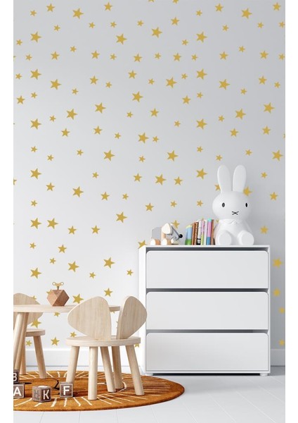 Gold Yıldız Duvar Sticker 3-4-5 cm 130 Adet Bebek ve Çocuk Odası Dekoratif Duvar Çıkartması Sticker modelleri