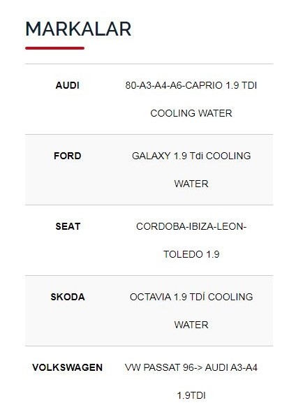 Octavıa 1.9 Tdi Coolıng Water (Isıtma) Bujisi 4'lü Takım fiyatları