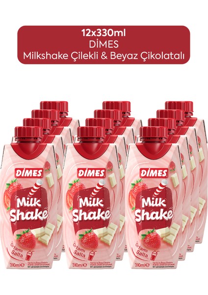 Mılkshake Çilek Beyaz Çikolata 310 ml - 12 Adet