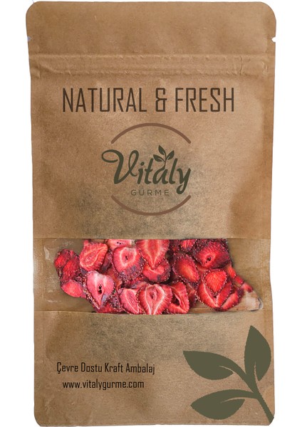 Doğal Altın Çilek Cipsi 50G Katkı Maddesi İçermeyen Sağlıklı Atıştırmalık