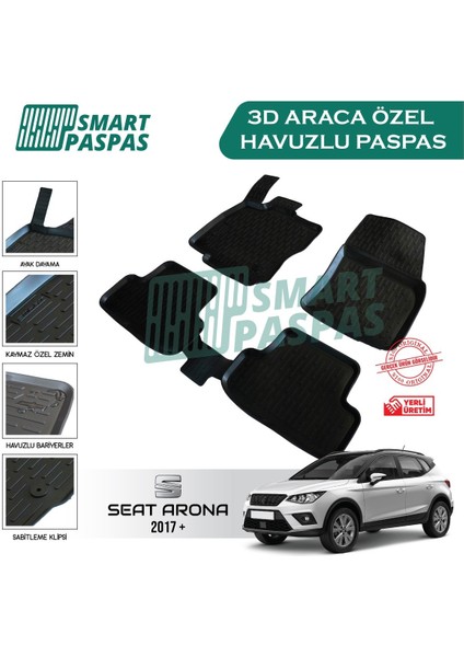 Seat Arona 3D Havuzlu Paspas