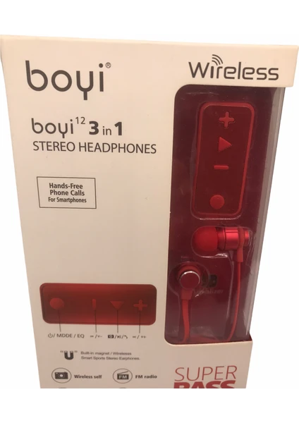 Boyi 3 In 1 Kulak Içi Bluetooth Kulaklık+Mp3 Çalar