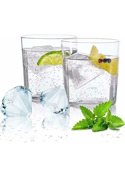2 Adet Elmas Şeklinde Pratik Buz Kalıbı 18 Bölmeli Plastik Buzluk