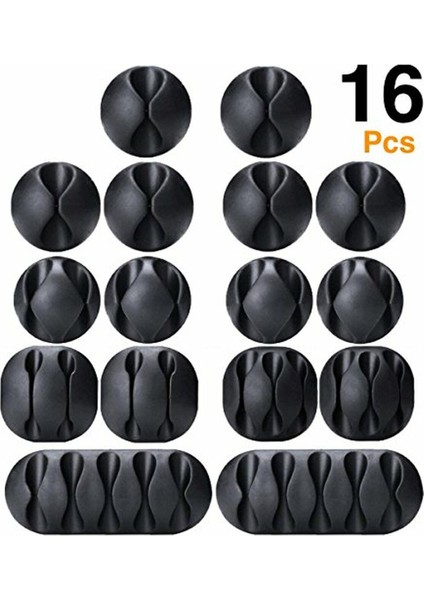 Yapışkanlı Kablo Toparlayıcı 16'lı Pratik Kanallar Organizer