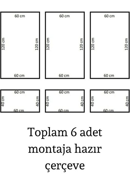 Decozza Dekoratif Boyanabilir 2,5 cm Duvar Çıtası 6 Adet Hazır Kesimli Çerçeve Paketi