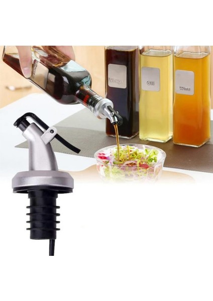 2 Adet Kapaklı Şişe Ucu Servis Aparatı Damlalık Yağdanlık Tıpa