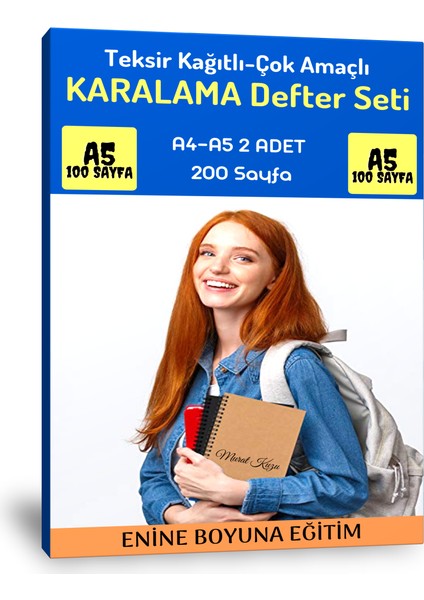 Teksir Kağıtlı Karalama Defter Seti (A4-A5) modelleri