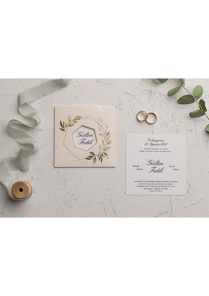 Düğün ,nikah, Nişan Davetiyesi 9166 ( 100 Adet ) baskısız