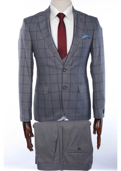 Poliviskon Slimfit Kombinli Drop 6 Takım-Gri