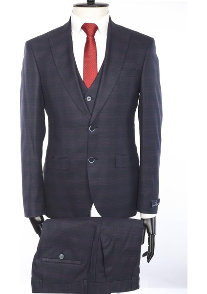 Slimfit Yelekli Drop 6 Takım-Koyulacivert