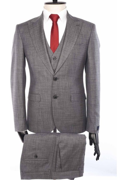 Slimfit Yelekli Drop 6 Takım-Gri