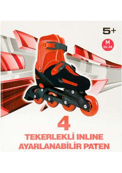 Paten 4 Tekerlekli Ayarlanabilir M 35-38 P01 Kırmızı