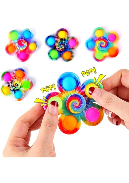 Roseroi Dali Pop It Stres Çarkı Popit Rainbow Desenli Stres Çarkı