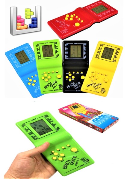 El Atarisi Tetris Oyun Konsolu Nostaljik Oyuncak Brick Game 9999 Oyunlu