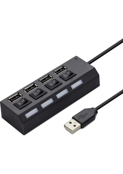 USB Çoklayıcı Kablolu Anahtarlı 4 Port Hadron HD-102