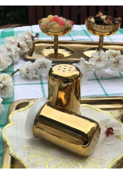 Parlak Gold Renk Tuzluk 2'li
