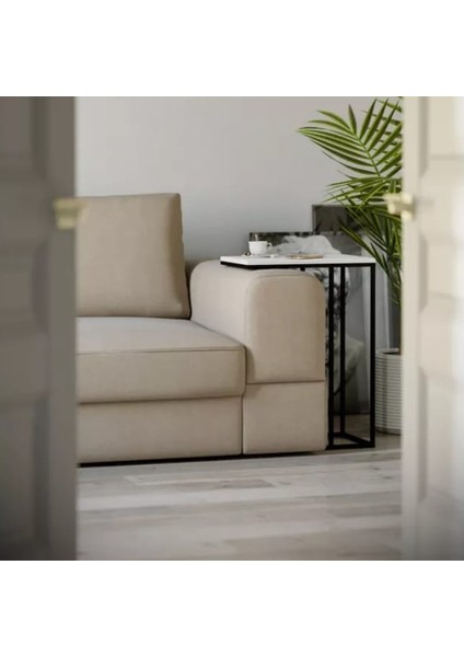 Beyaz C Sehpa Koltuk Yanı Sehpa Salon Mobilyası Çiçeklik fiyatları