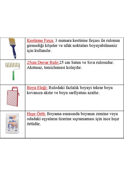 Fit Silikonlu Duvar Boyası 20 Kg+Marshall Tavan Boyası 17,5 Kg+Boyama Takımı modelleri