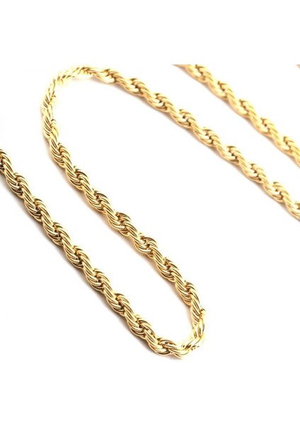 Çelik Burgu Halat Kolye Sarı