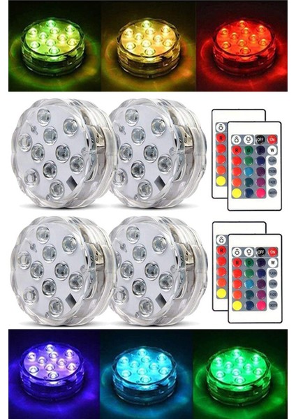 Nargile ve Havuz Içi LED Rgb Işık Aydınlatma Kumandalı Su Geçirmez LED Light