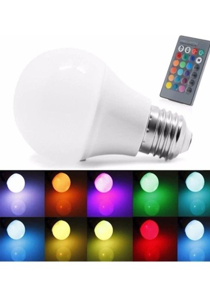 10W Rgb LED Uzaktan Kumandalı Çok Renkli LED Ampul