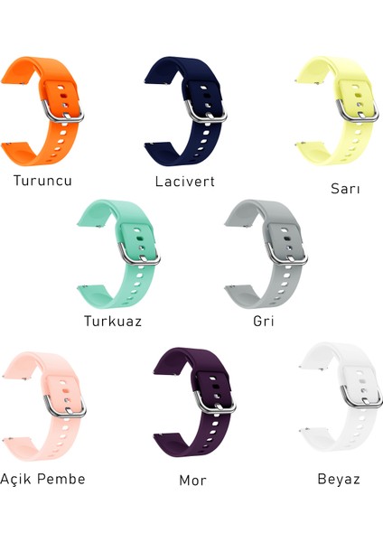 Honor Watch Magic 2 (46MM) Uyumlu 22MM Silikon Kordon (Mor) modelleri