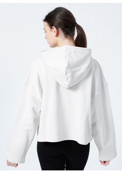 Kapüşonlu Oversize Düz Krem KadınSweatshirt - Jxcarla Ls Oversize Hoodie By