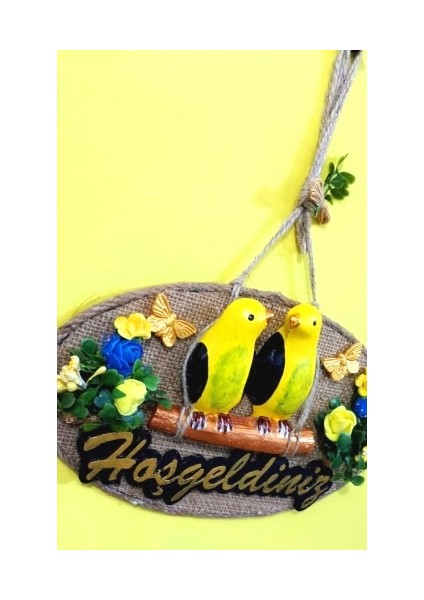 Dekoratif Kuş Figürlü Kapı Süsü 32 cm