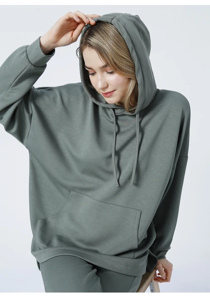 Homewear Koleksiyonu Haki KadınSweatshirt