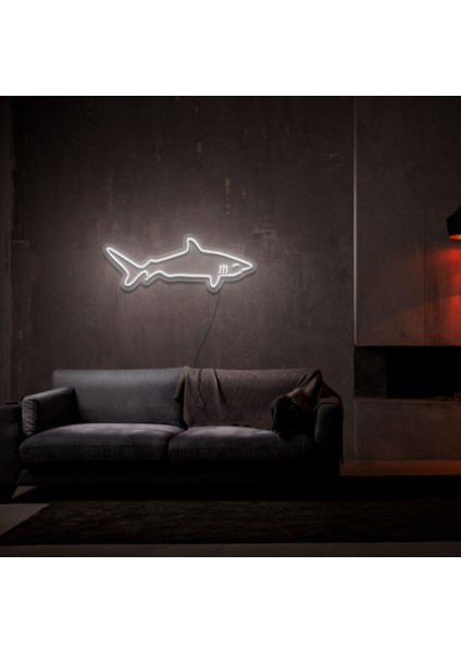 Köpek Balığı Neon LED Duvar Yazısı Dekoratif Duvar Aydinlatmasi Gece Lambası