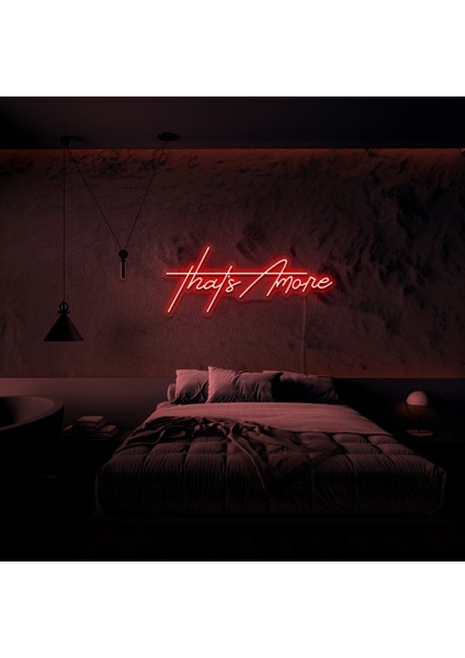 That's Amore Neon LED Duvar Yazısı Dekoratif Duvar Aydinlatmasi Gece Lambası