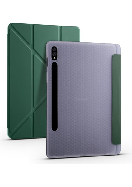 Samsung Galaxy Tab S8+ Plus 12.4 Uyumlu Kılıf Kalem Bölmeli Premium Smart Standlı Tablet Kılıfı